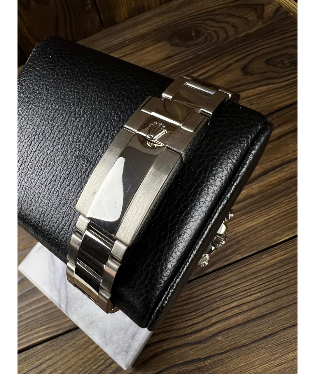 ROLEX Черные часы из белого золота, фото 6