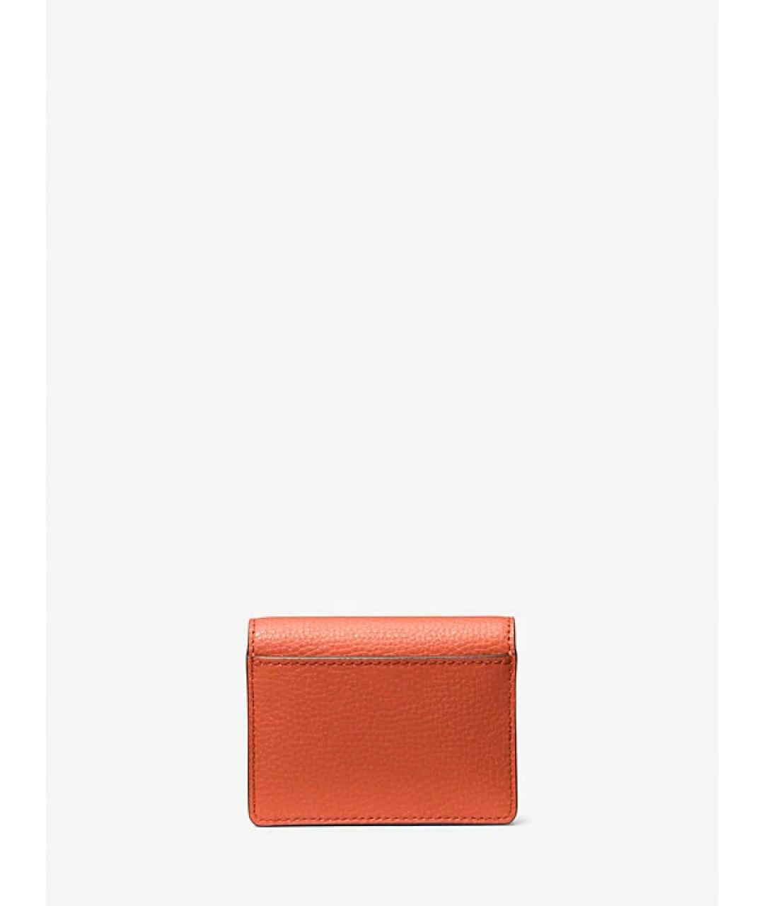 MICHAEL KORS Оранжевый кожаный кошелек, фото 3