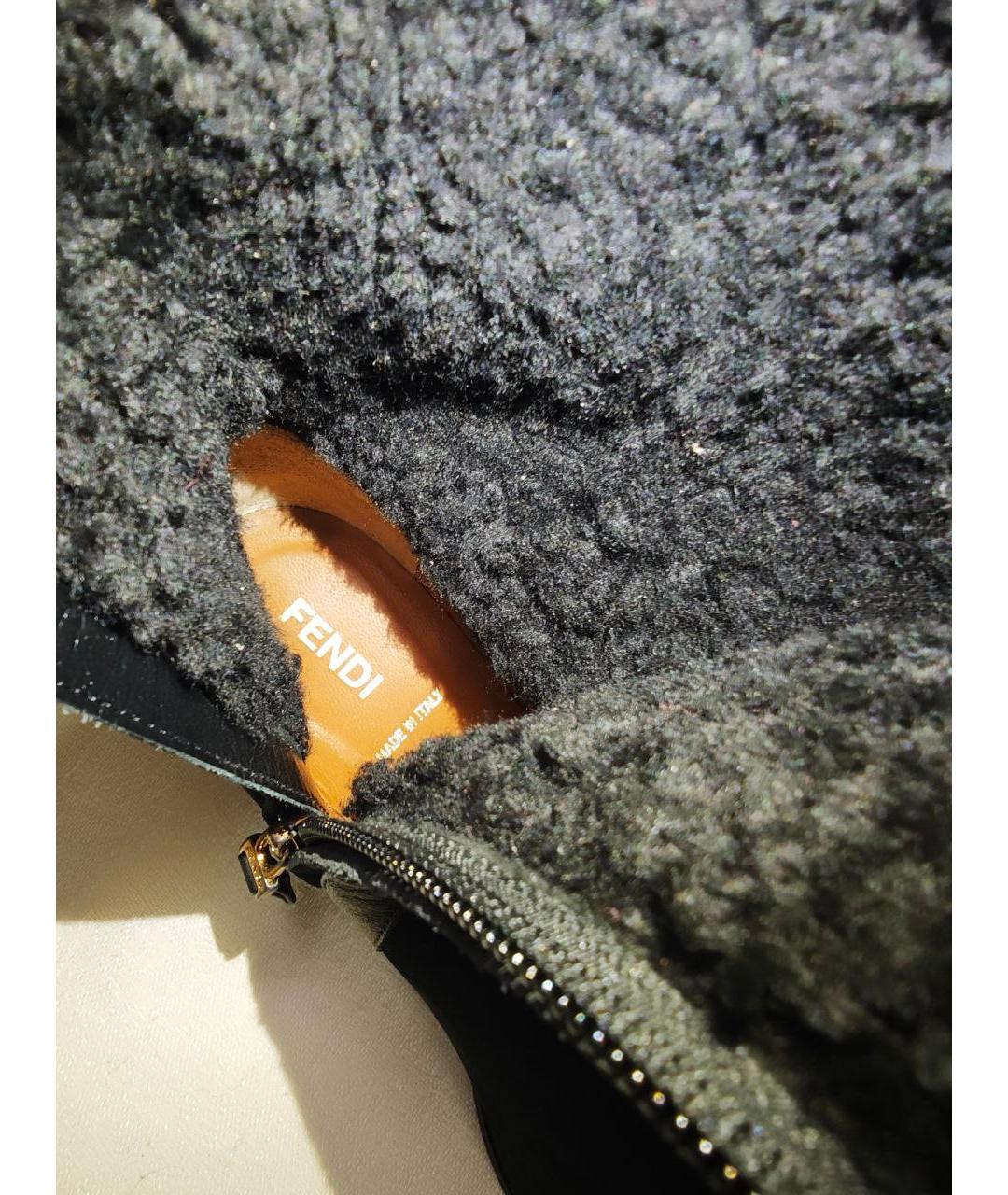 FENDI Черные кожаные сапоги, фото 6