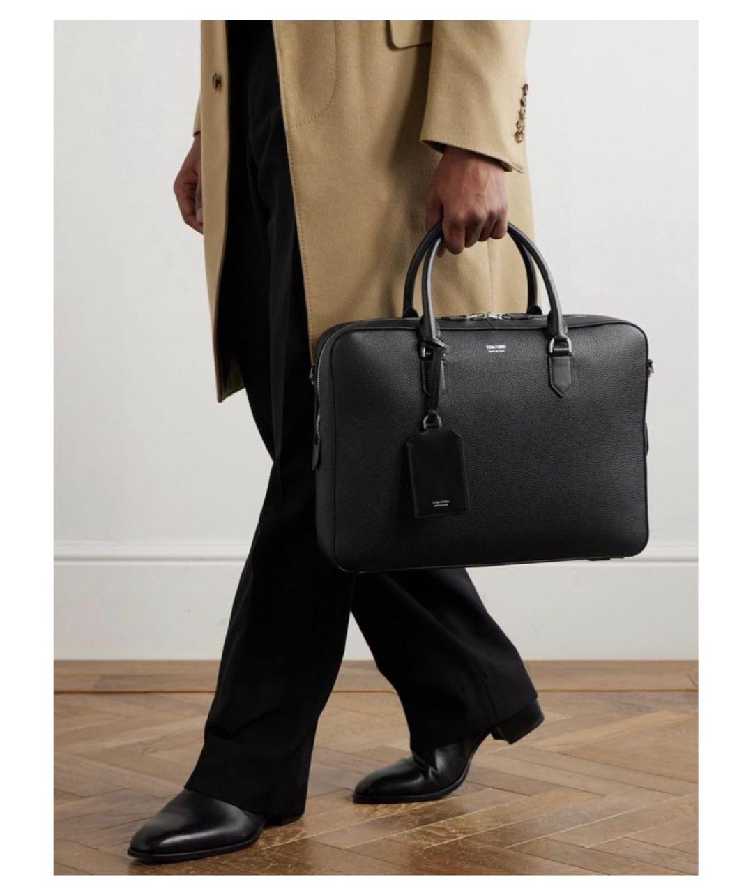 TOM FORD Черный кожаный портфель, фото 2