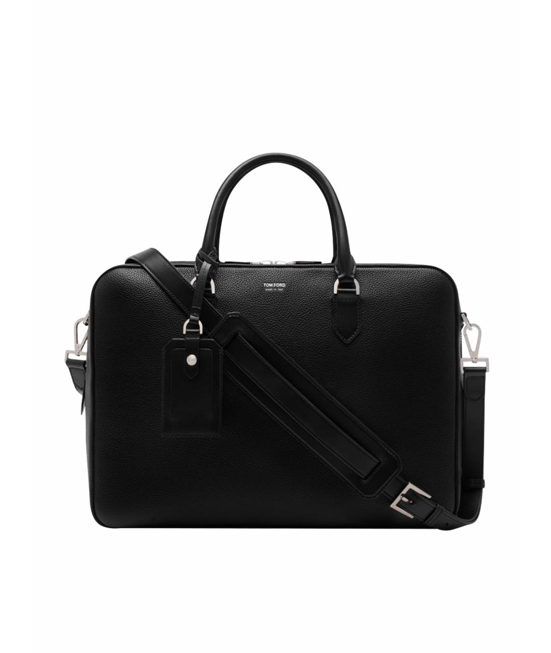 TOM FORD Черный кожаный портфель, фото 1