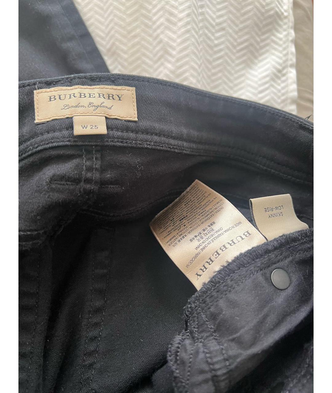 BURBERRY Черные хлопковые джинсы слим, фото 3