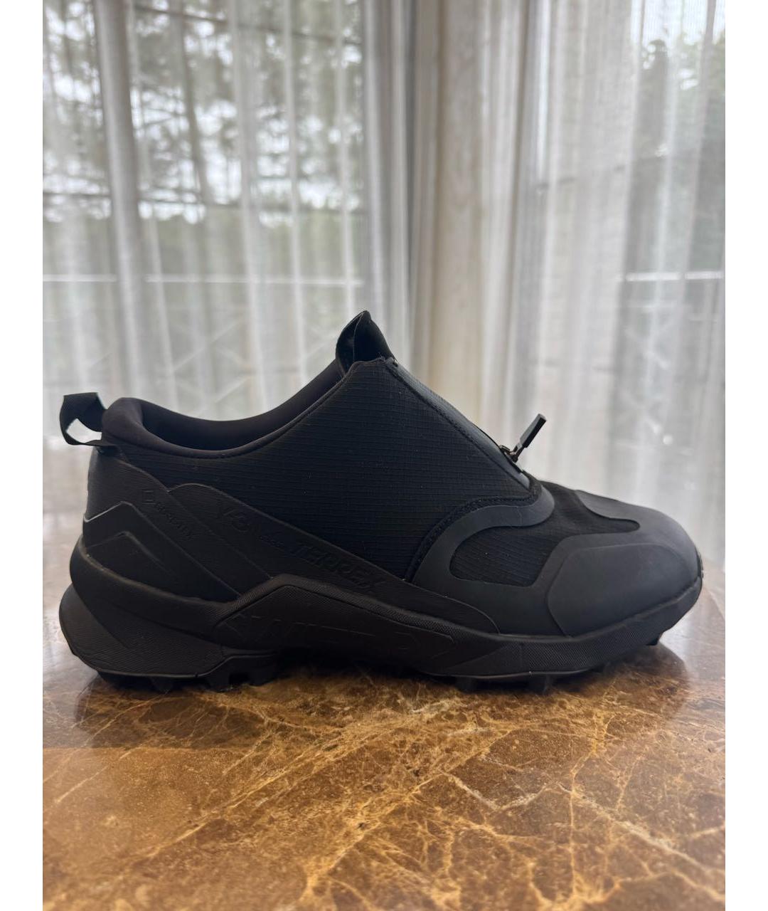 Y-3 Черные синтетические низкие кроссовки / кеды, фото 5