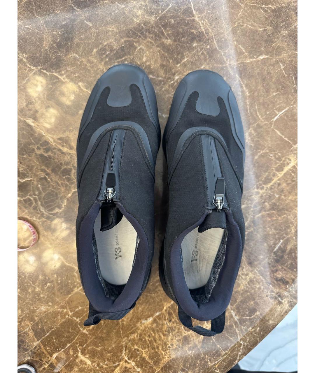 Y-3 Черные синтетические низкие кроссовки / кеды, фото 3