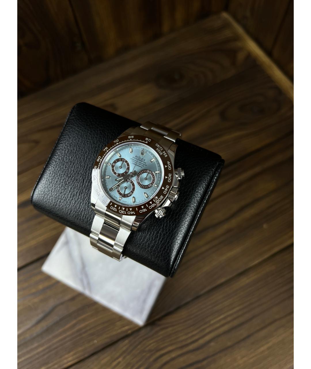 ROLEX Голубые платиновые часы, фото 2