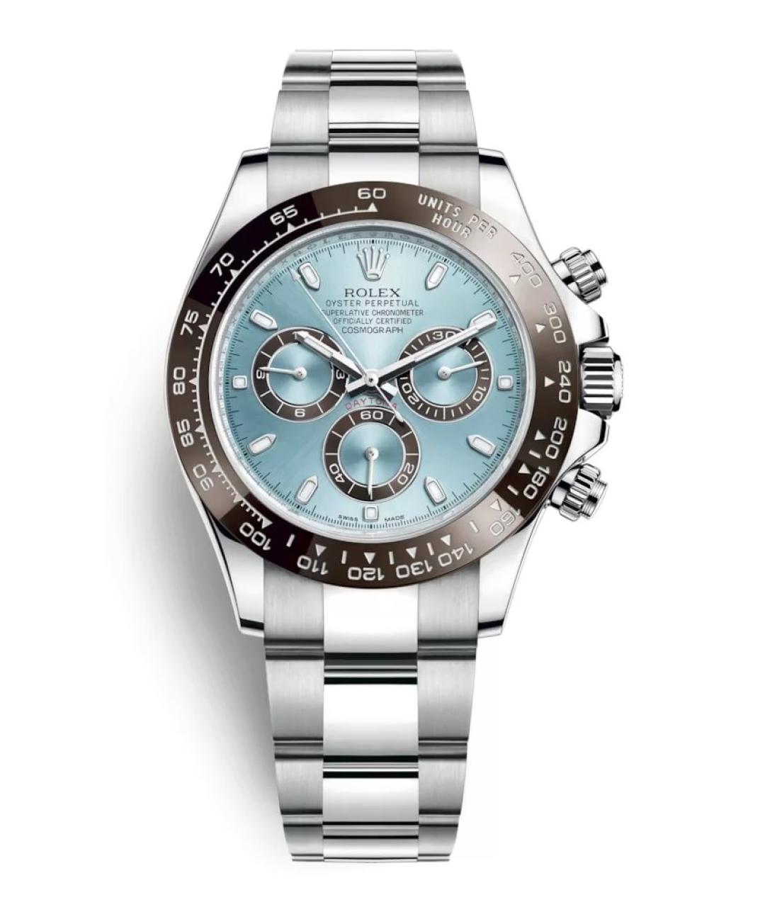 ROLEX Голубые платиновые часы, фото 7