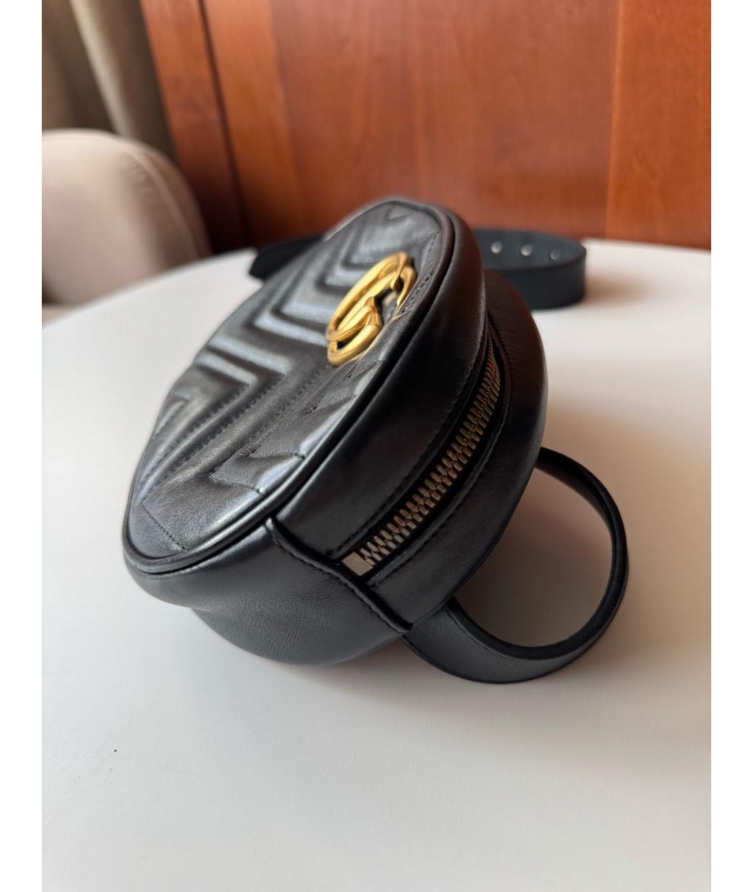 GUCCI Черная кожаная поясная сумка, фото 5