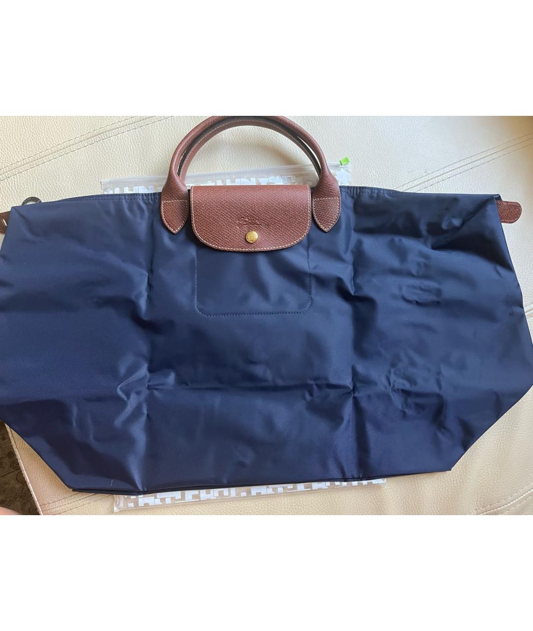 LONGCHAMP Темно-синяя тканевая дорожная/спортивная сумка, фото 7