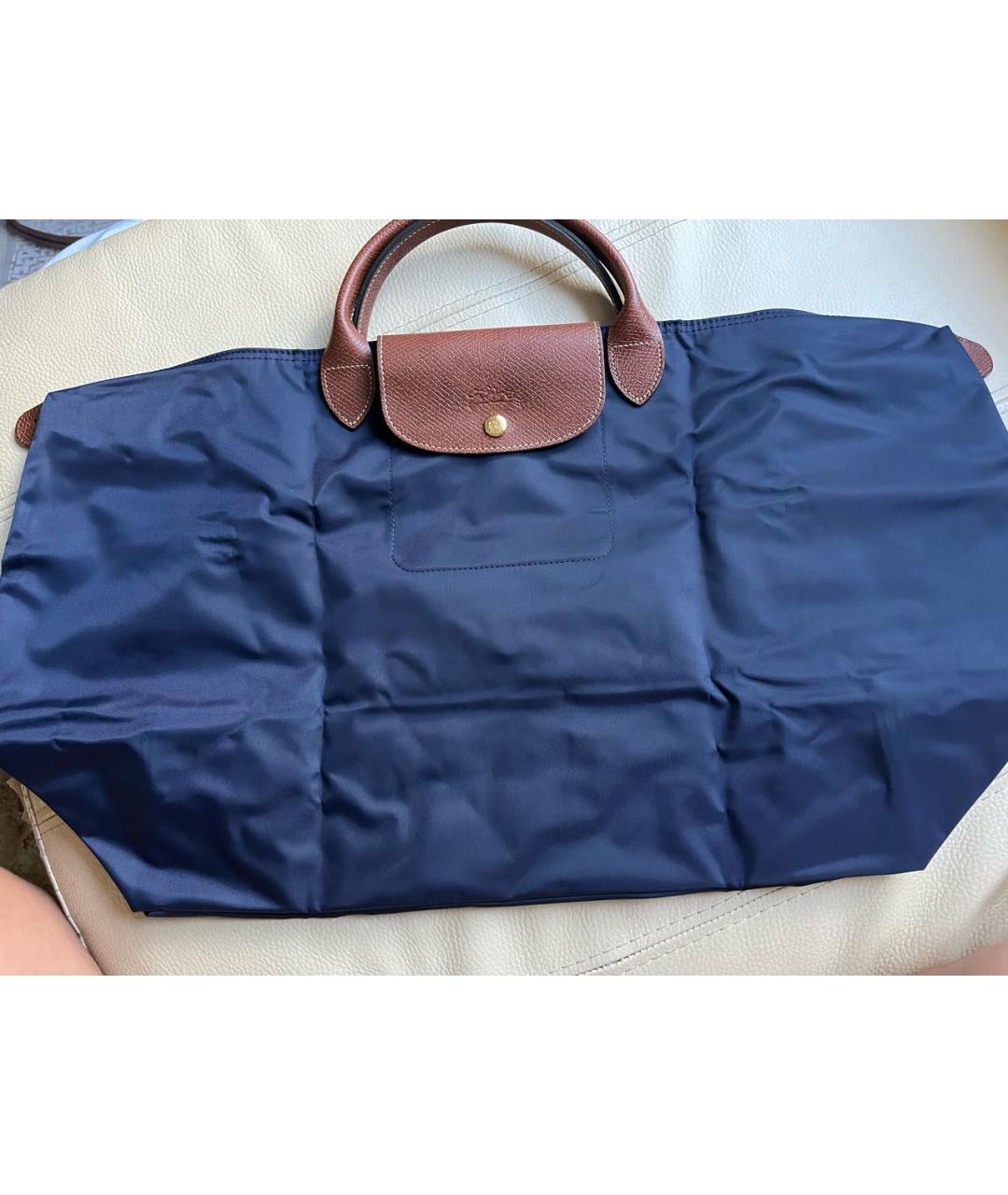 LONGCHAMP Темно-синяя тканевая дорожная/спортивная сумка, фото 4