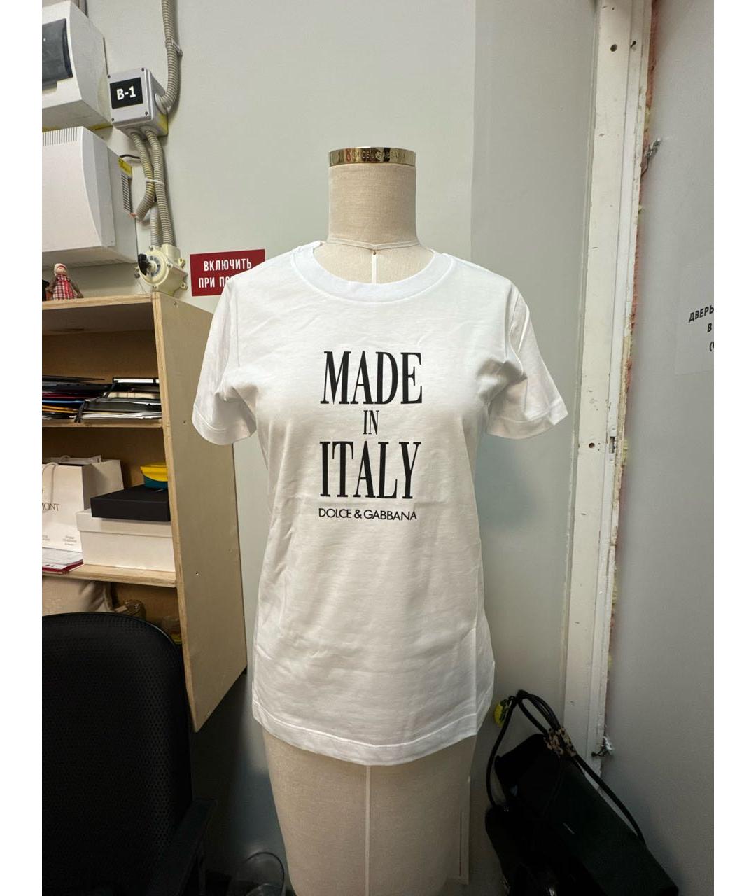 DOLCE&GABBANA Белая хлопковая футболка, фото 5
