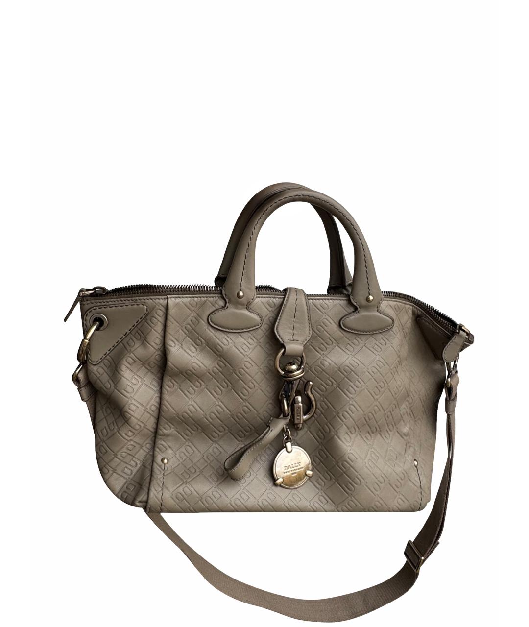BALLY Серая кожаная сумка тоут, фото 1