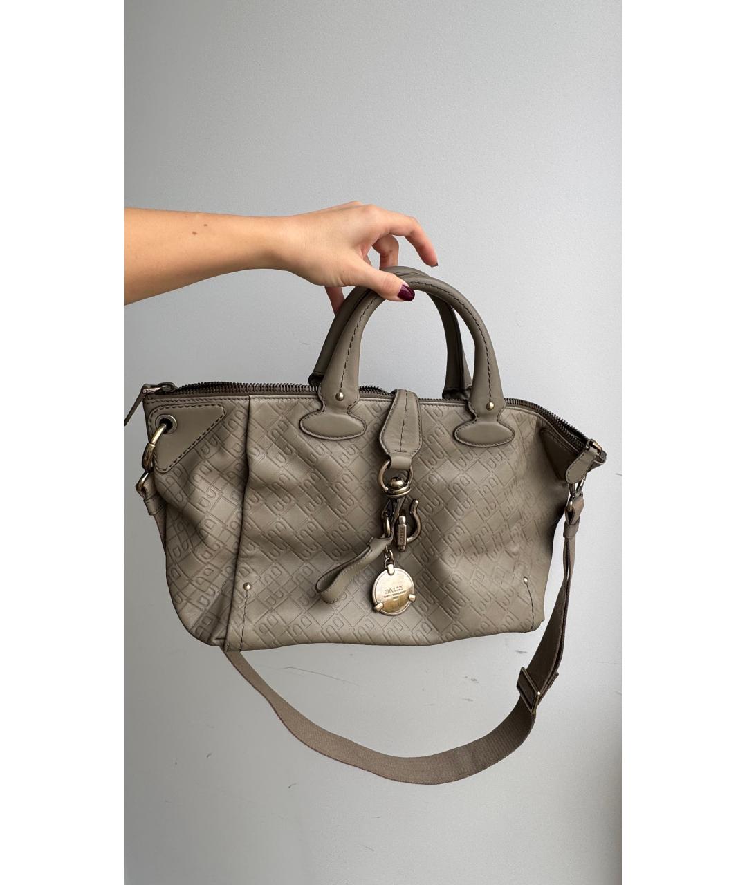 BALLY Серая кожаная сумка тоут, фото 5