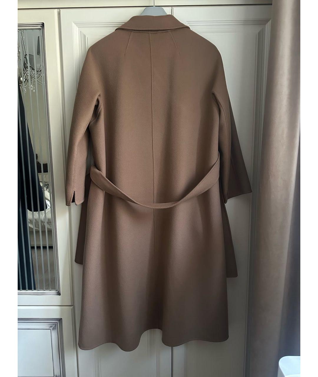 'S MAX MARA Коричневое шерстяное пальто, фото 2