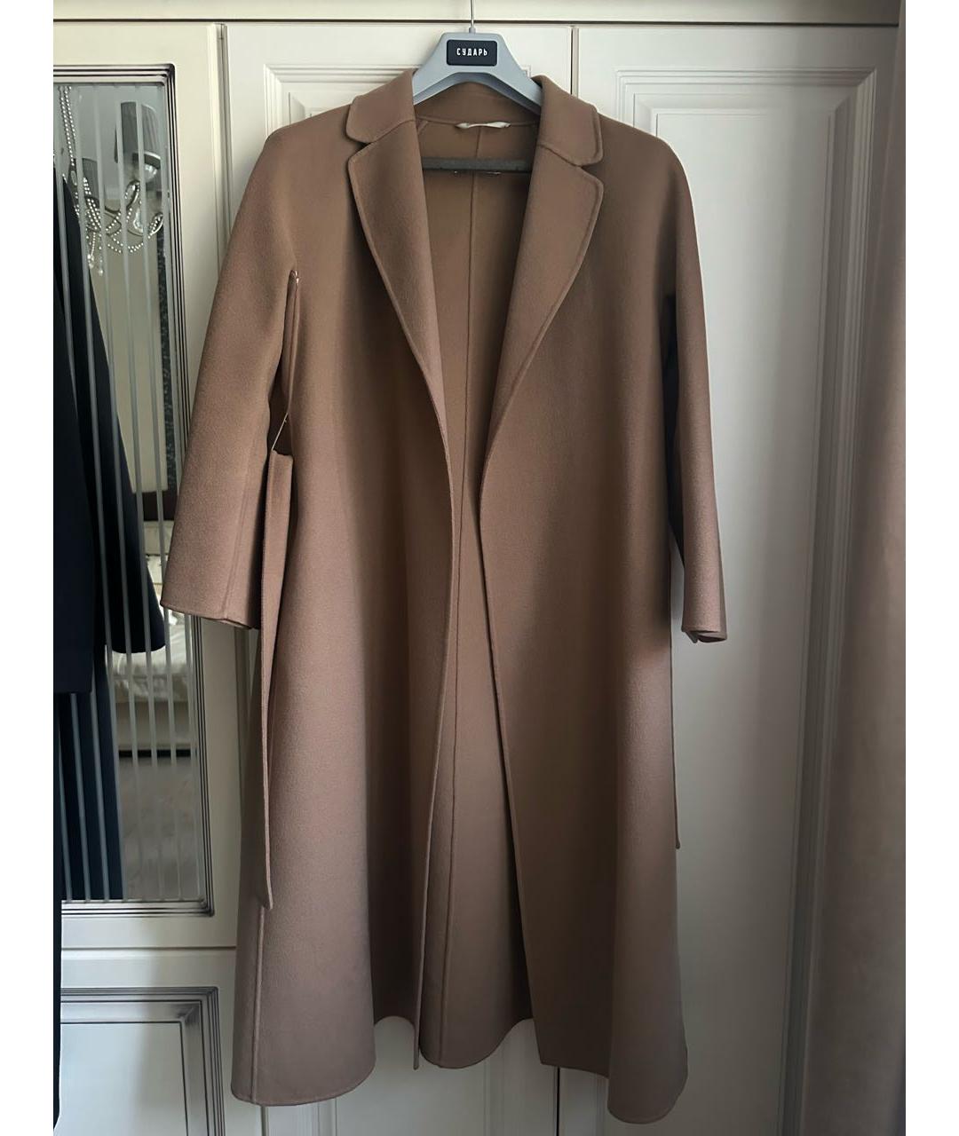 'S MAX MARA Коричневое шерстяное пальто, фото 6