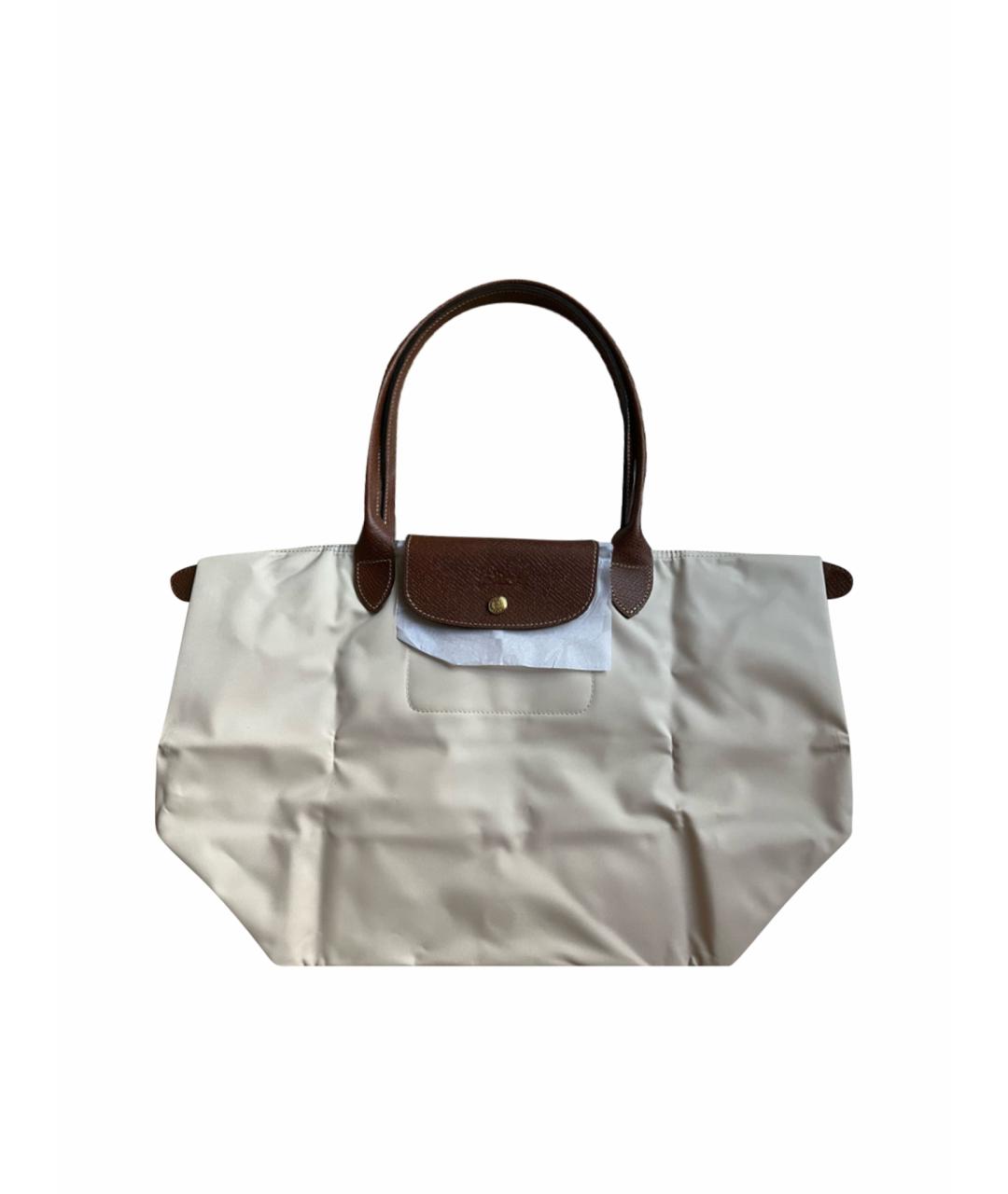 LONGCHAMP Бежевая тканевая сумка тоут, фото 1