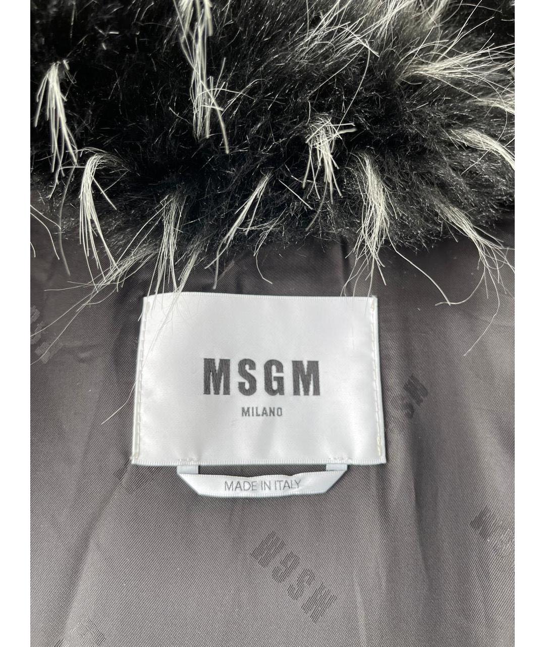 MSGM Черная шерстяная шуба, фото 8