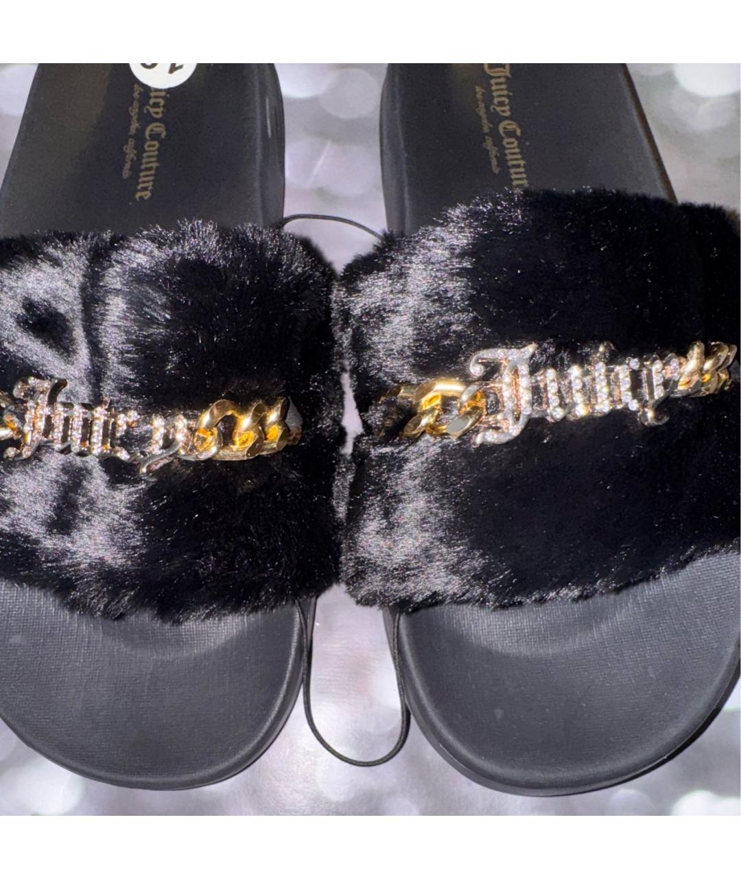 JUICY COUTURE Черные шлепанцы, фото 6