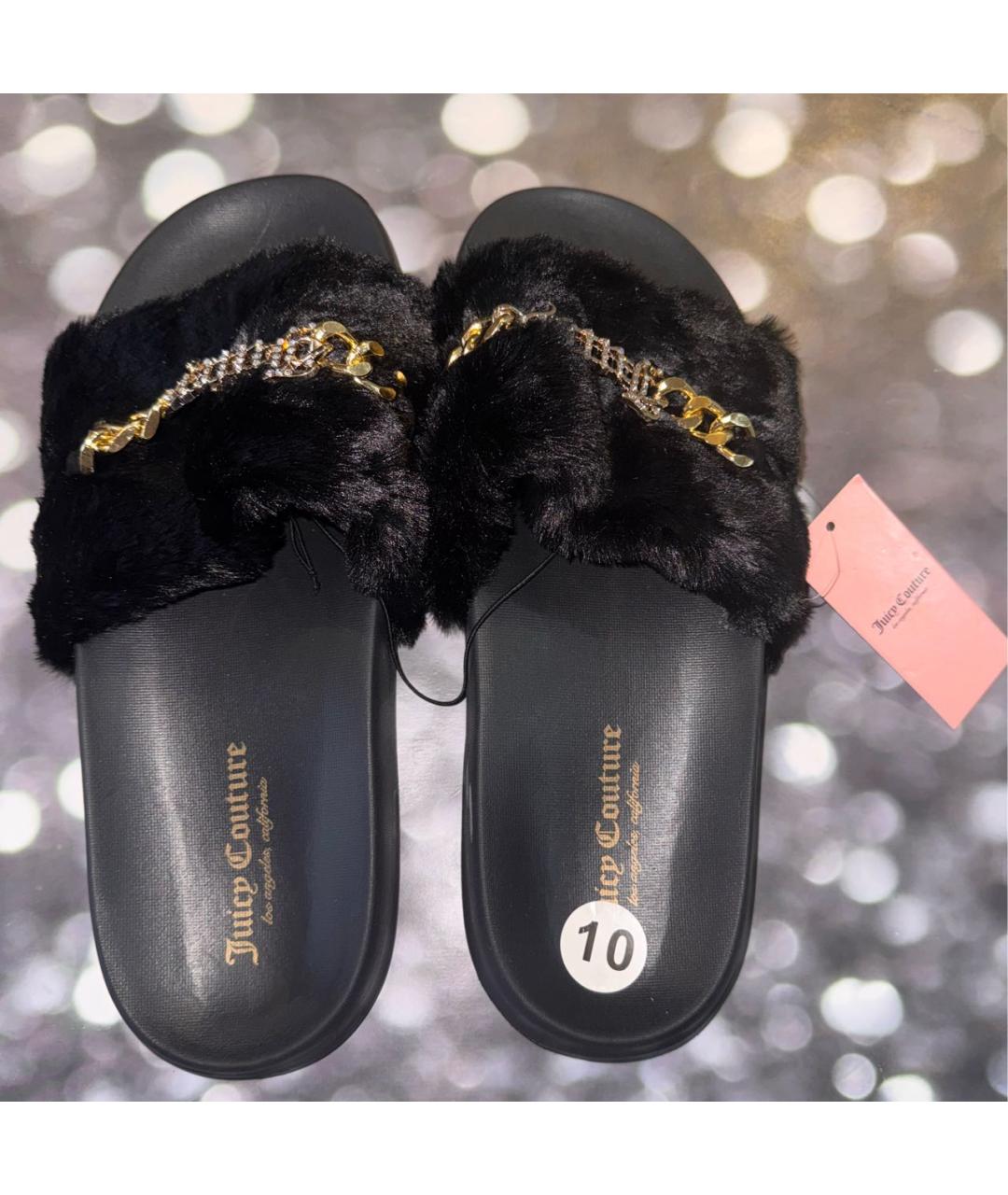 JUICY COUTURE Черные шлепанцы, фото 3