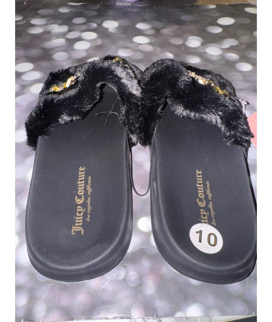 JUICY COUTURE Черные шлепанцы, фото 4