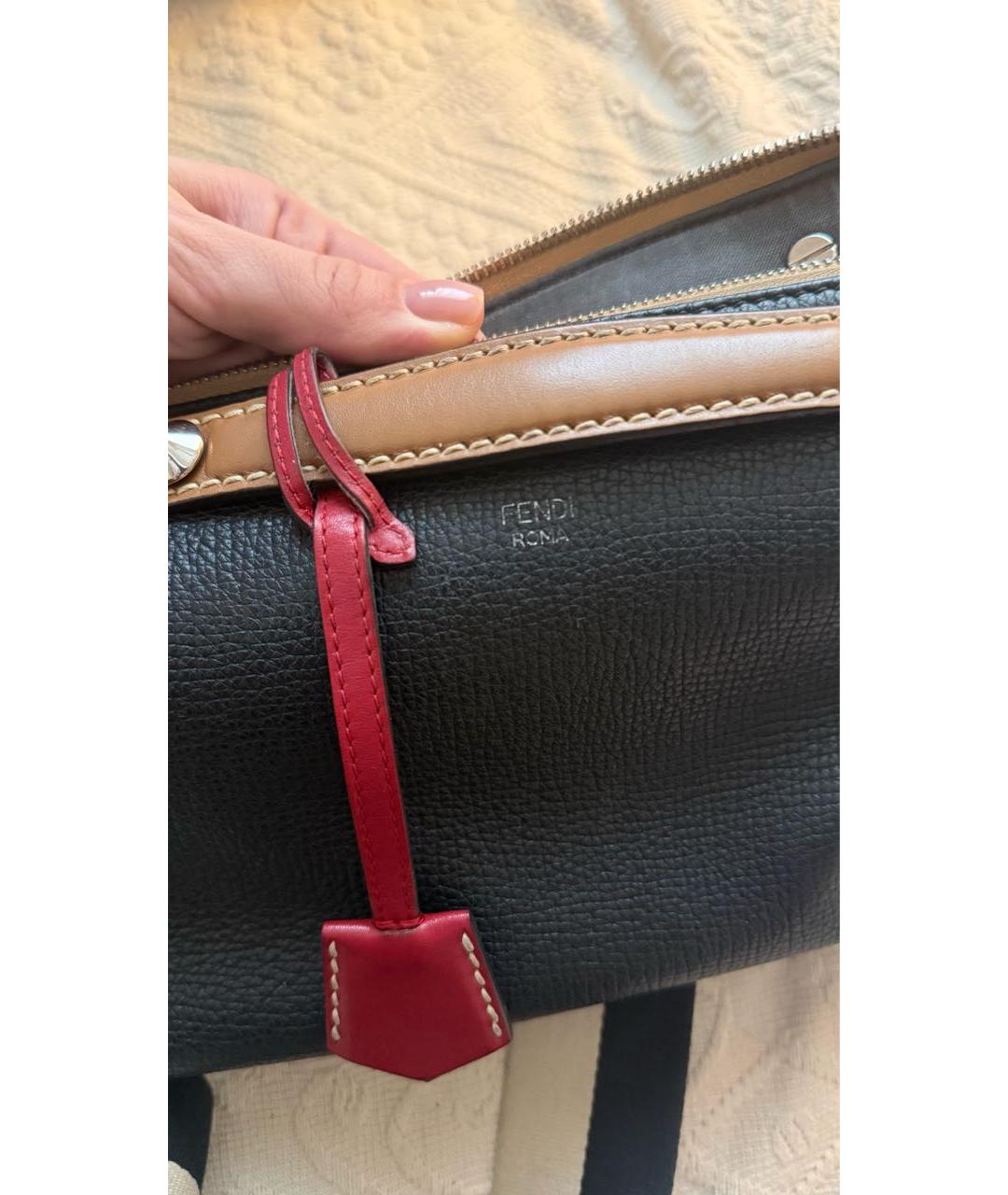 FENDI Черная кожаная сумка через плечо, фото 6