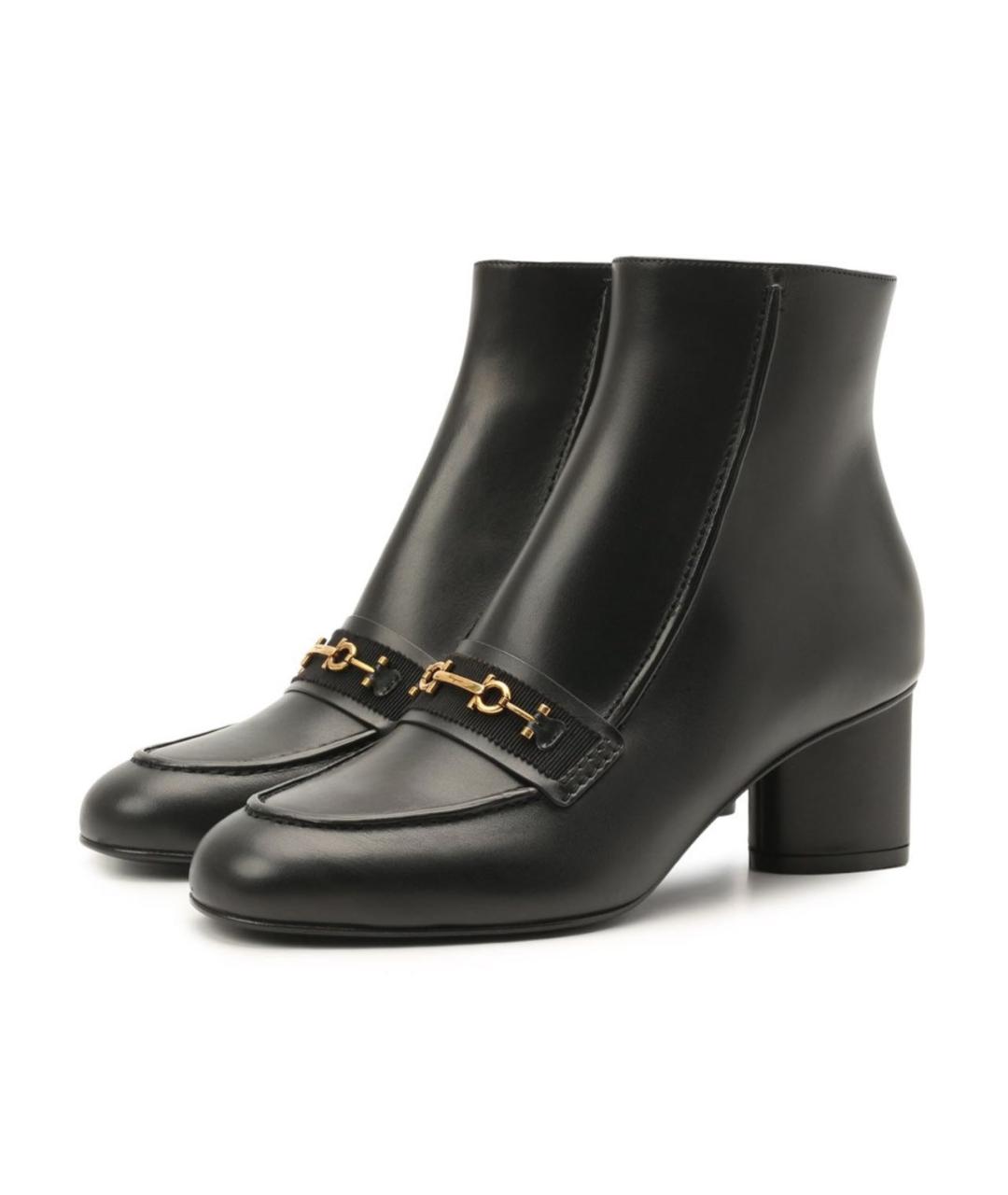 FERRAGAMO Черные кожаные ботильоны, фото 5