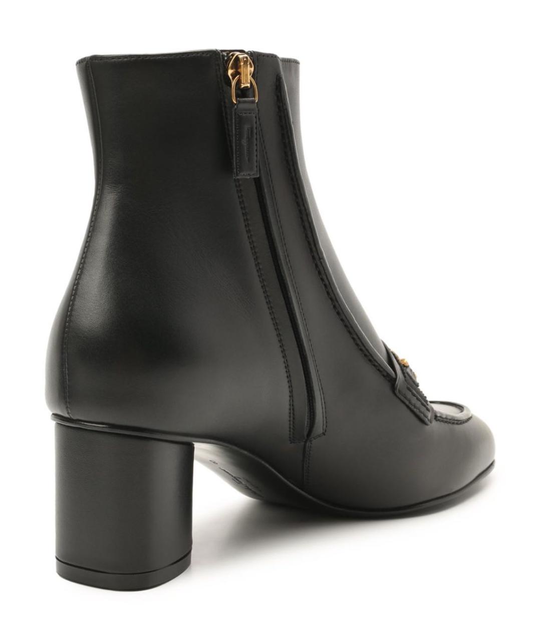 FERRAGAMO Черные кожаные ботильоны, фото 3