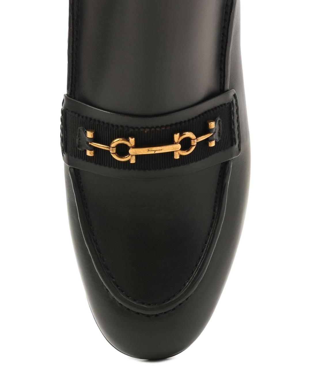 FERRAGAMO Черные кожаные ботильоны, фото 4