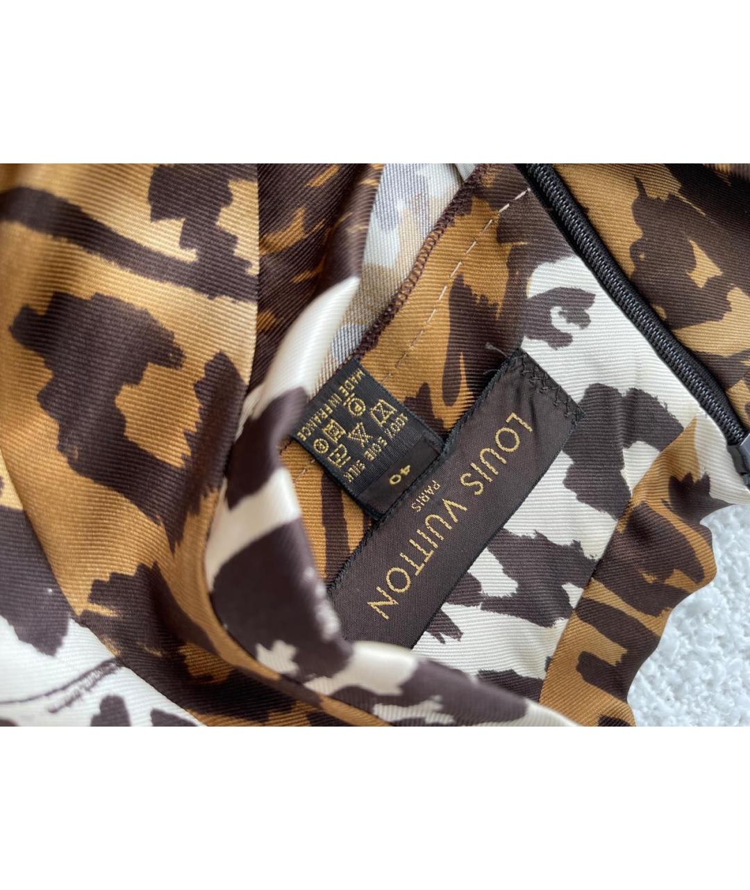LOUIS VUITTON Коричневое шелковое коктейльное платье, фото 5