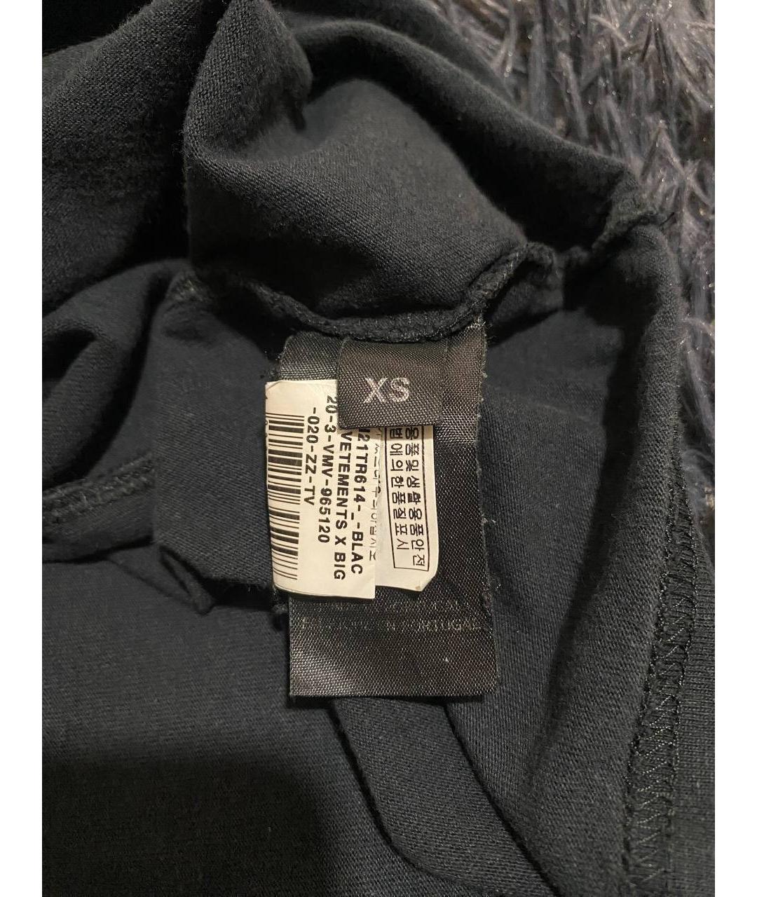 VETEMENTS Черная хлопковая футболка, фото 5
