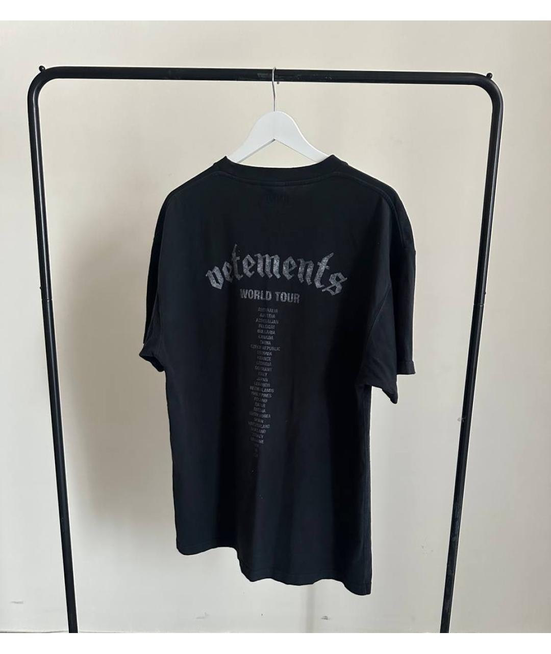 VETEMENTS Черная хлопковая футболка, фото 2