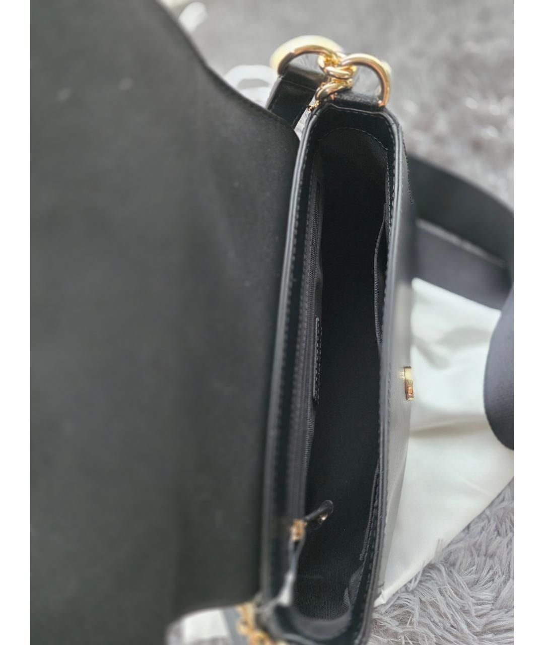 FURLA Черная кожаная сумка с короткими ручками, фото 5