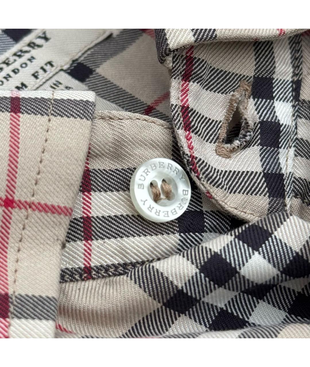 BURBERRY Бежевая хлопковая кэжуал рубашка, фото 6