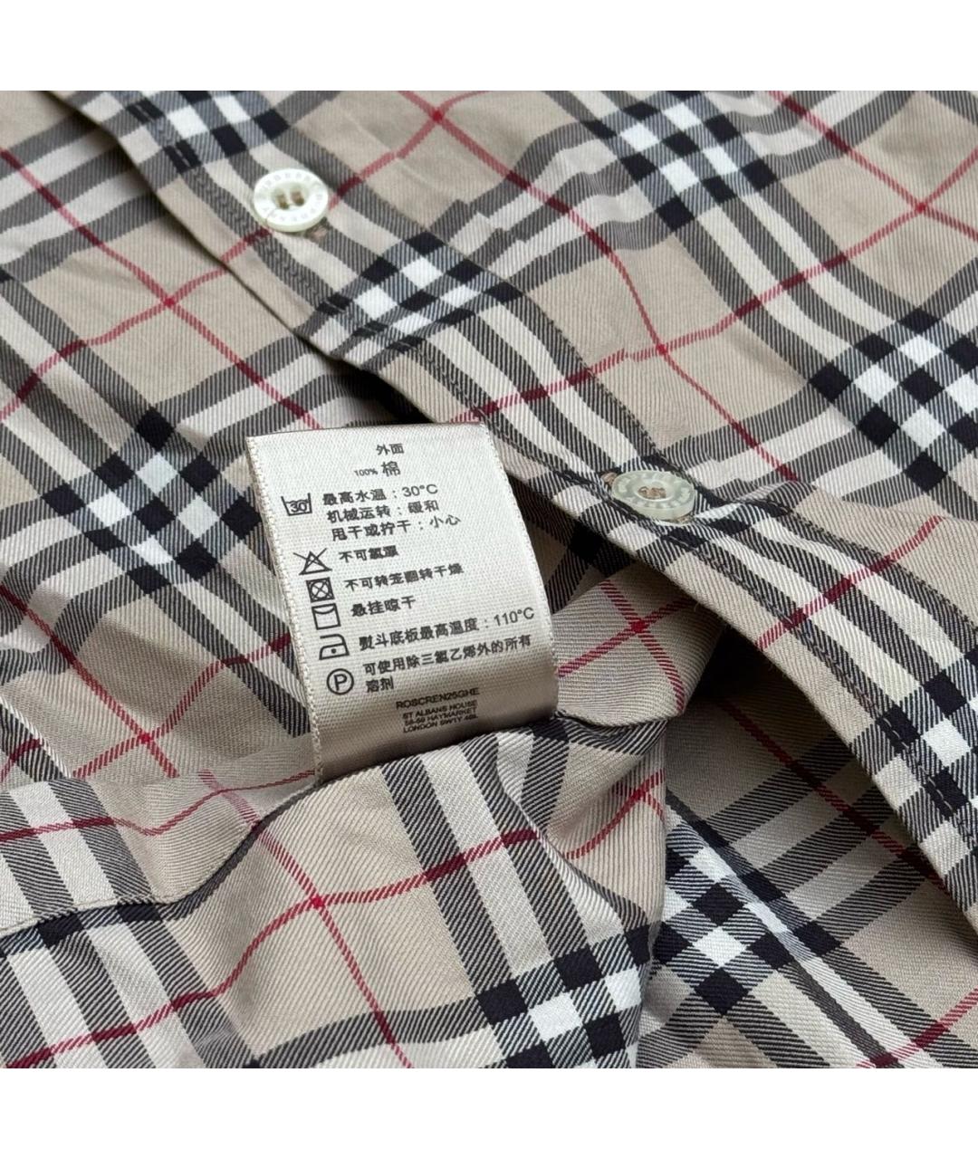 BURBERRY Бежевая хлопковая кэжуал рубашка, фото 5