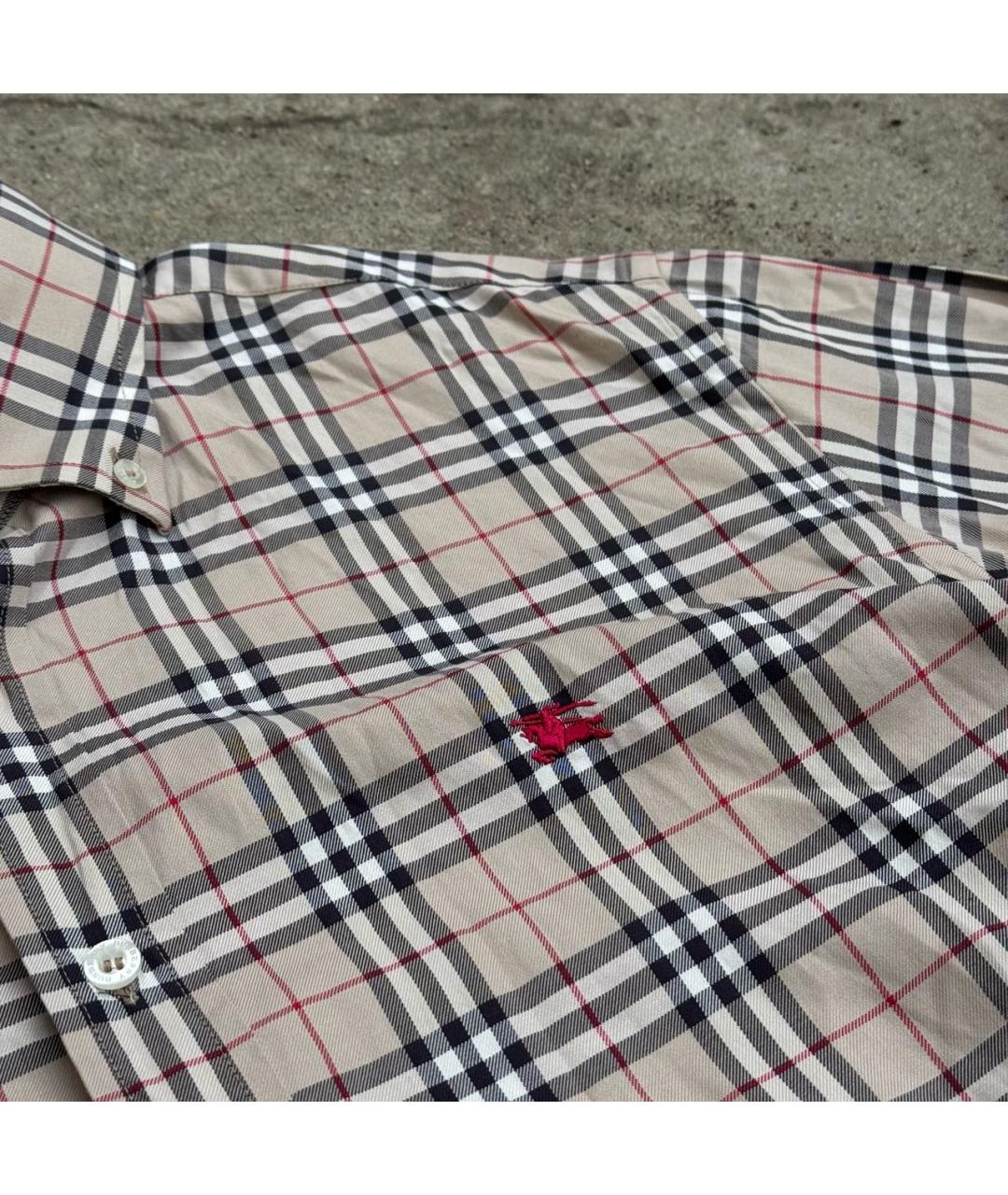 BURBERRY Бежевая хлопковая кэжуал рубашка, фото 2