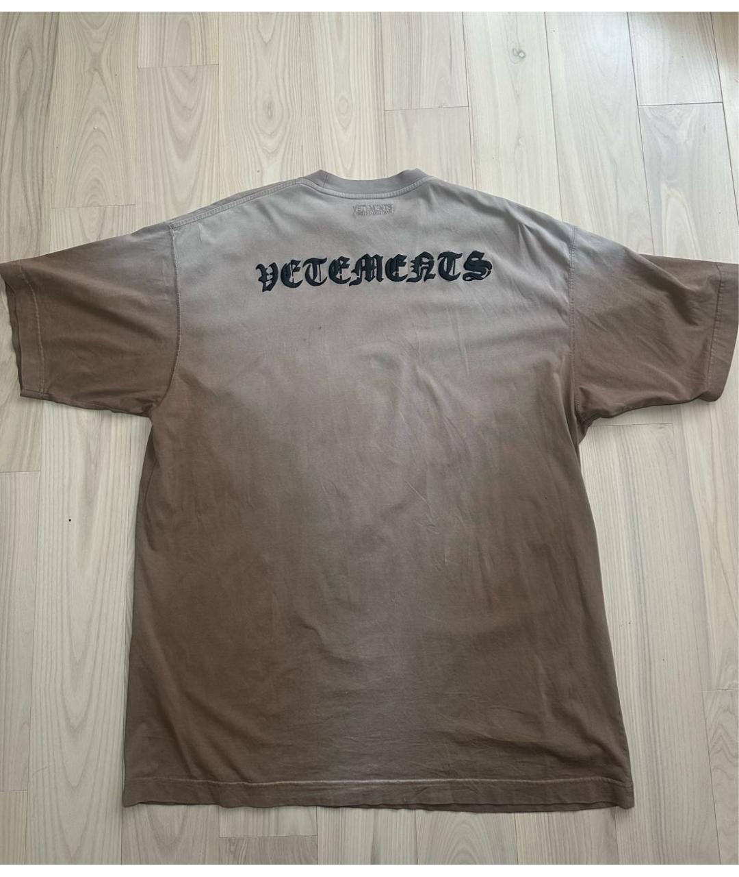 VETEMENTS Бежевая хлопковая футболка, фото 2