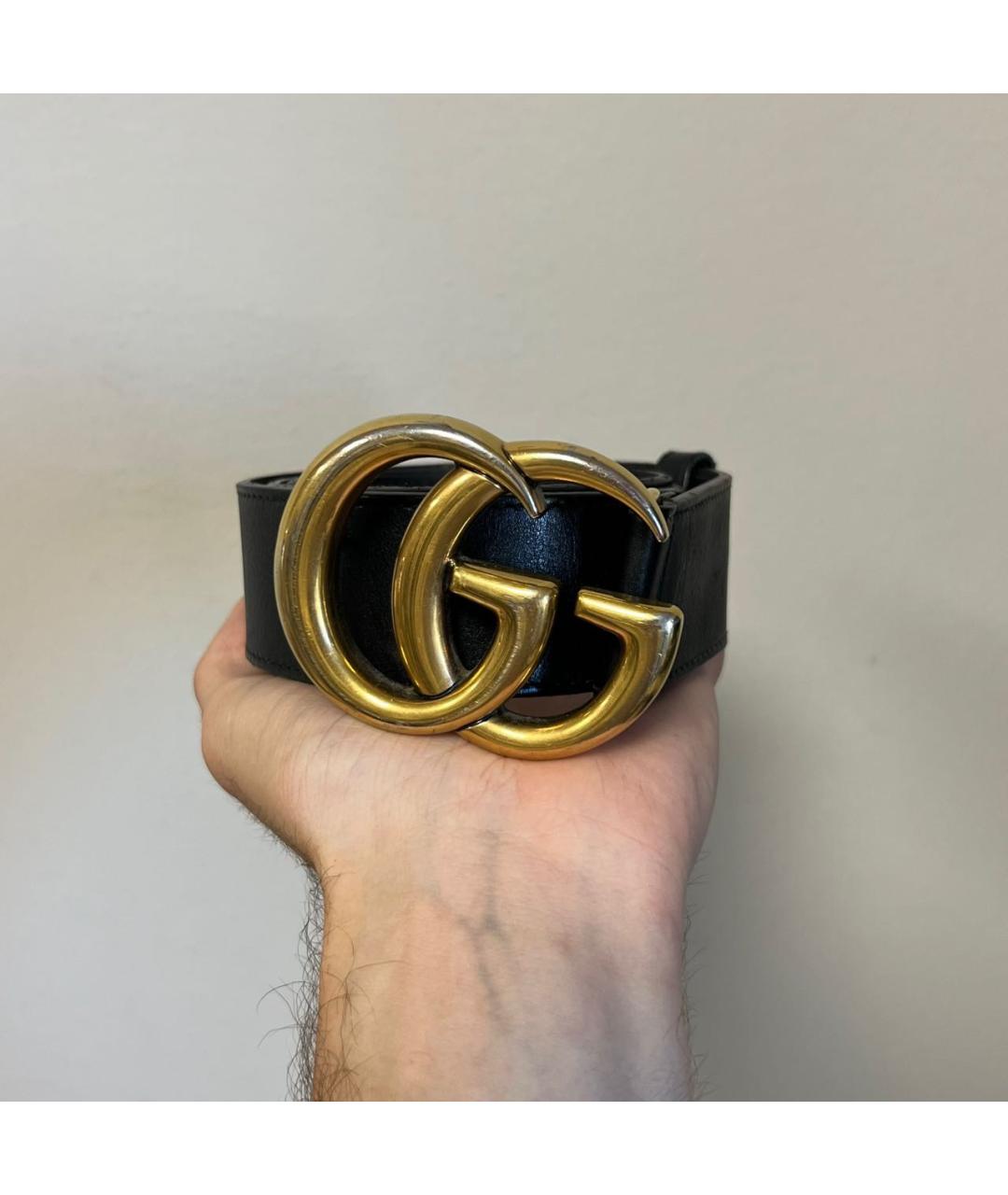 GUCCI Черный кожаный ремень, фото 3