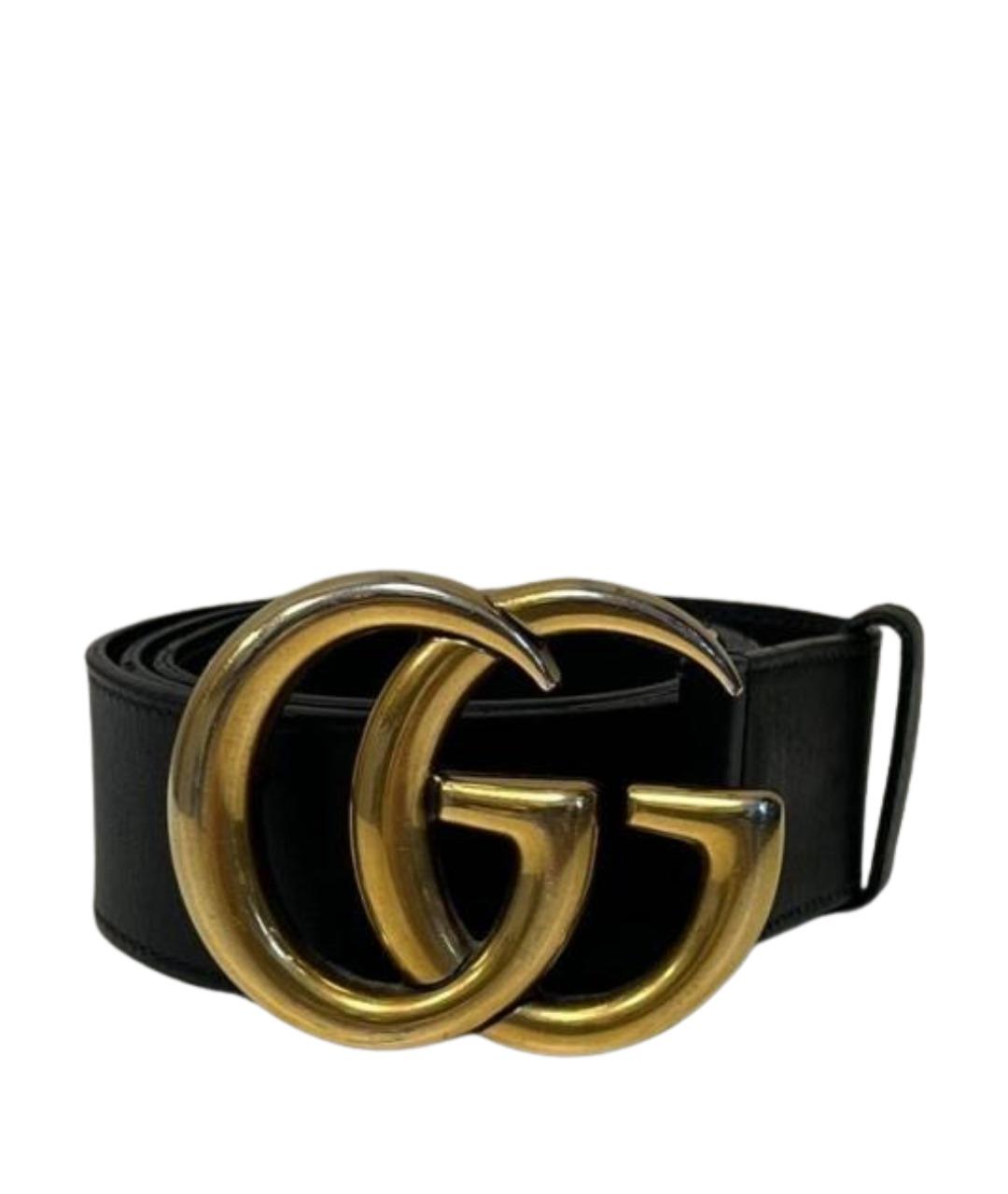 GUCCI Черный кожаный ремень, фото 1