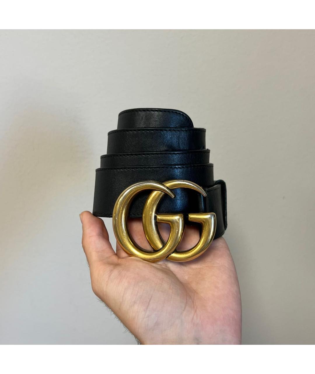 GUCCI Черный кожаный ремень, фото 4