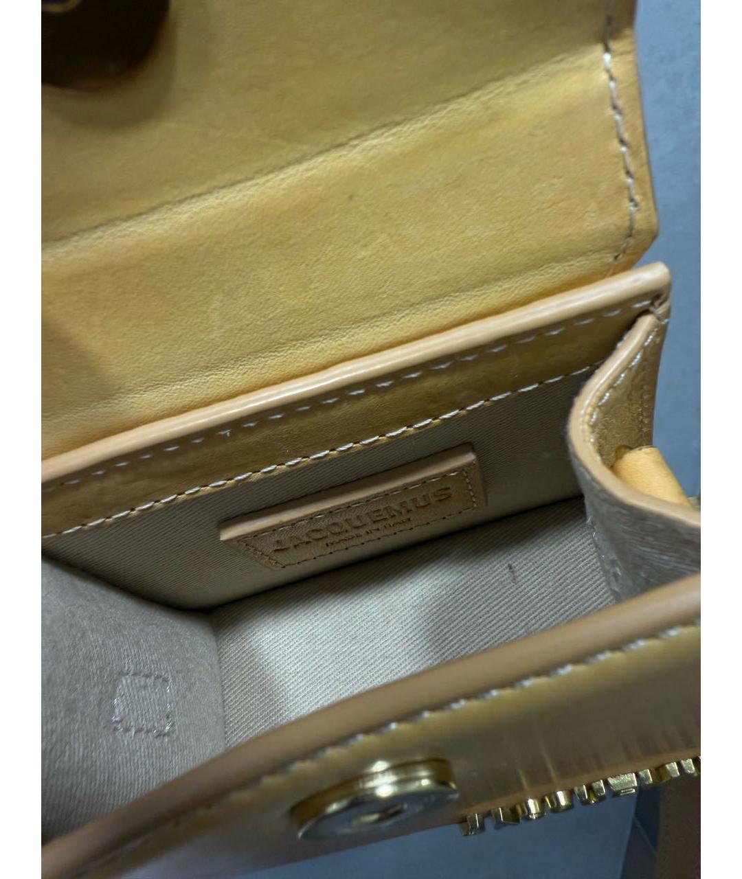 JACQUEMUS Горчичная кожаная сумка через плечо, фото 6