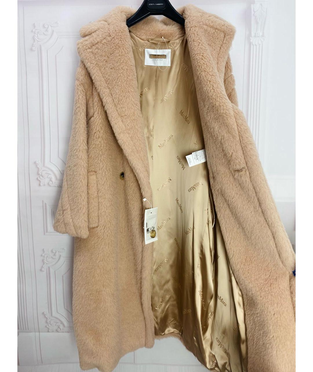MAX MARA Бежевая шерстяная шуба, фото 3