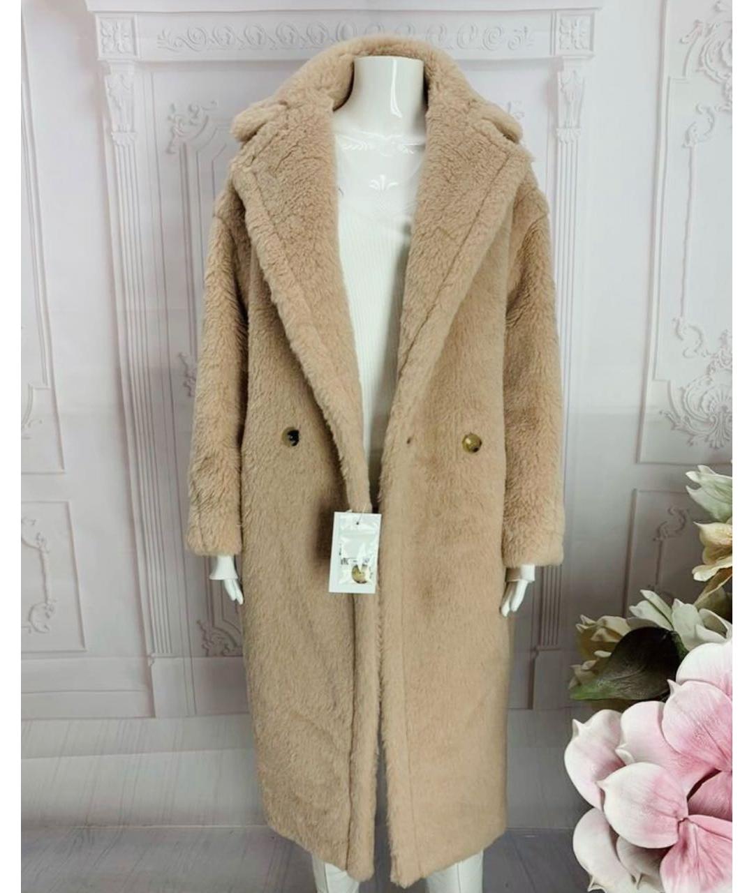 MAX MARA Бежевая шерстяная шуба, фото 5