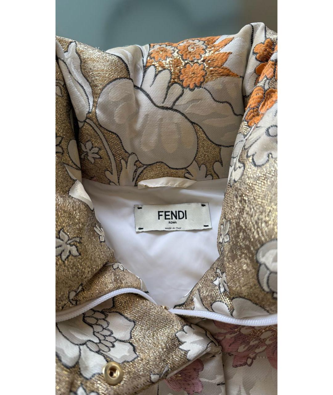 FENDI Золотой полиэстеровый жилет, фото 3