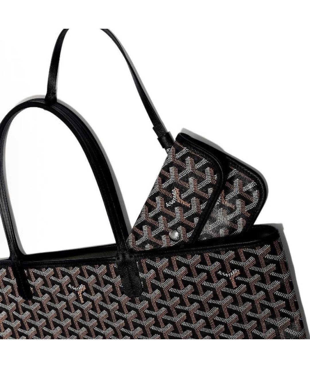 GOYARD Черная кожаная сумка тоут, фото 3