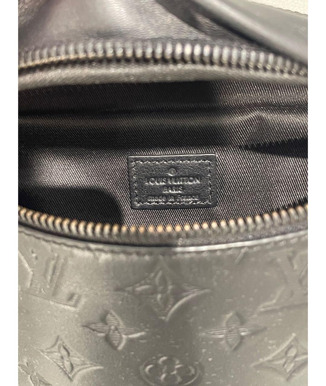 LOUIS VUITTON Черная кожаная поясная сумка, фото 4