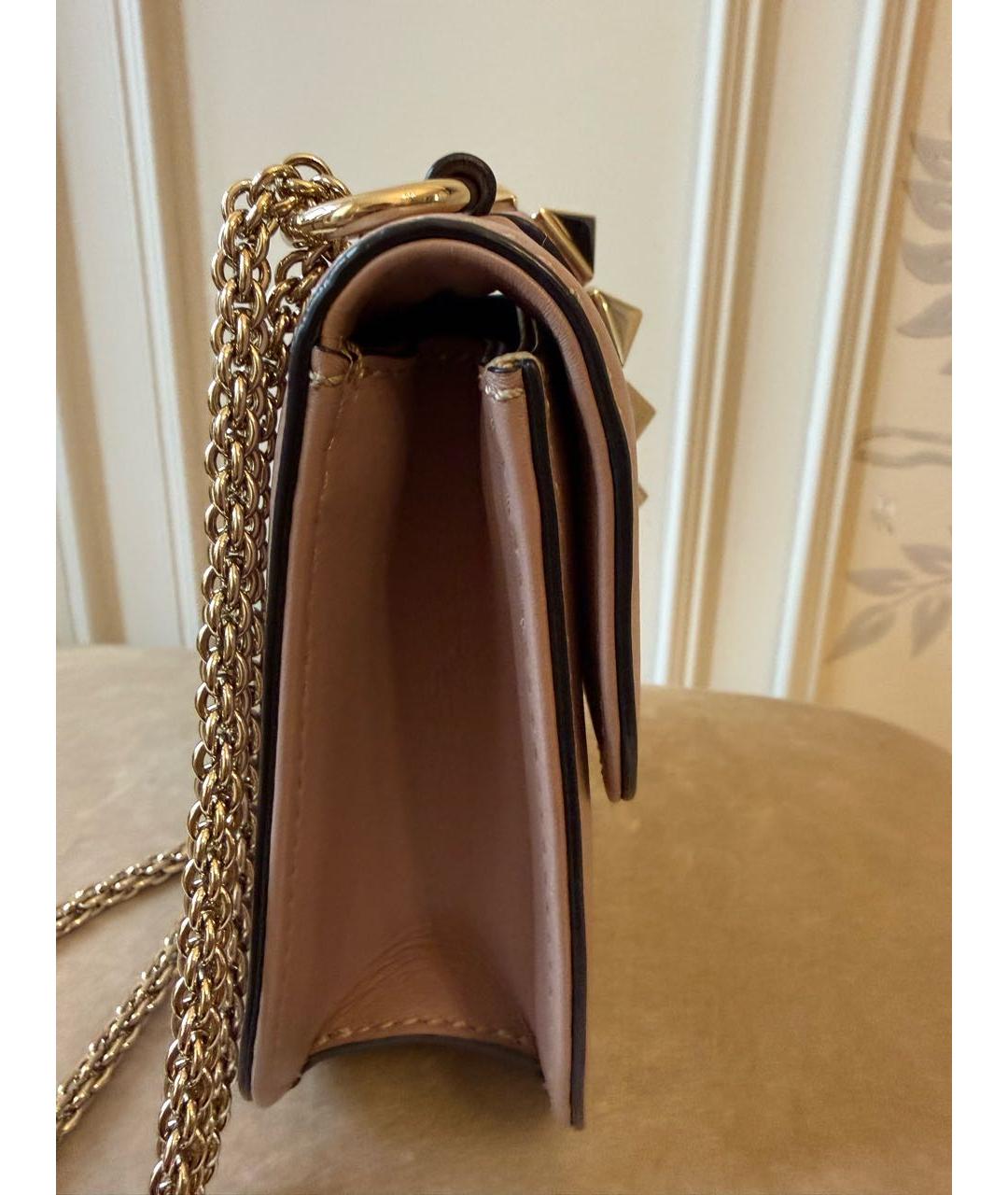 VALENTINO Розовая кожаная сумка через плечо, фото 2