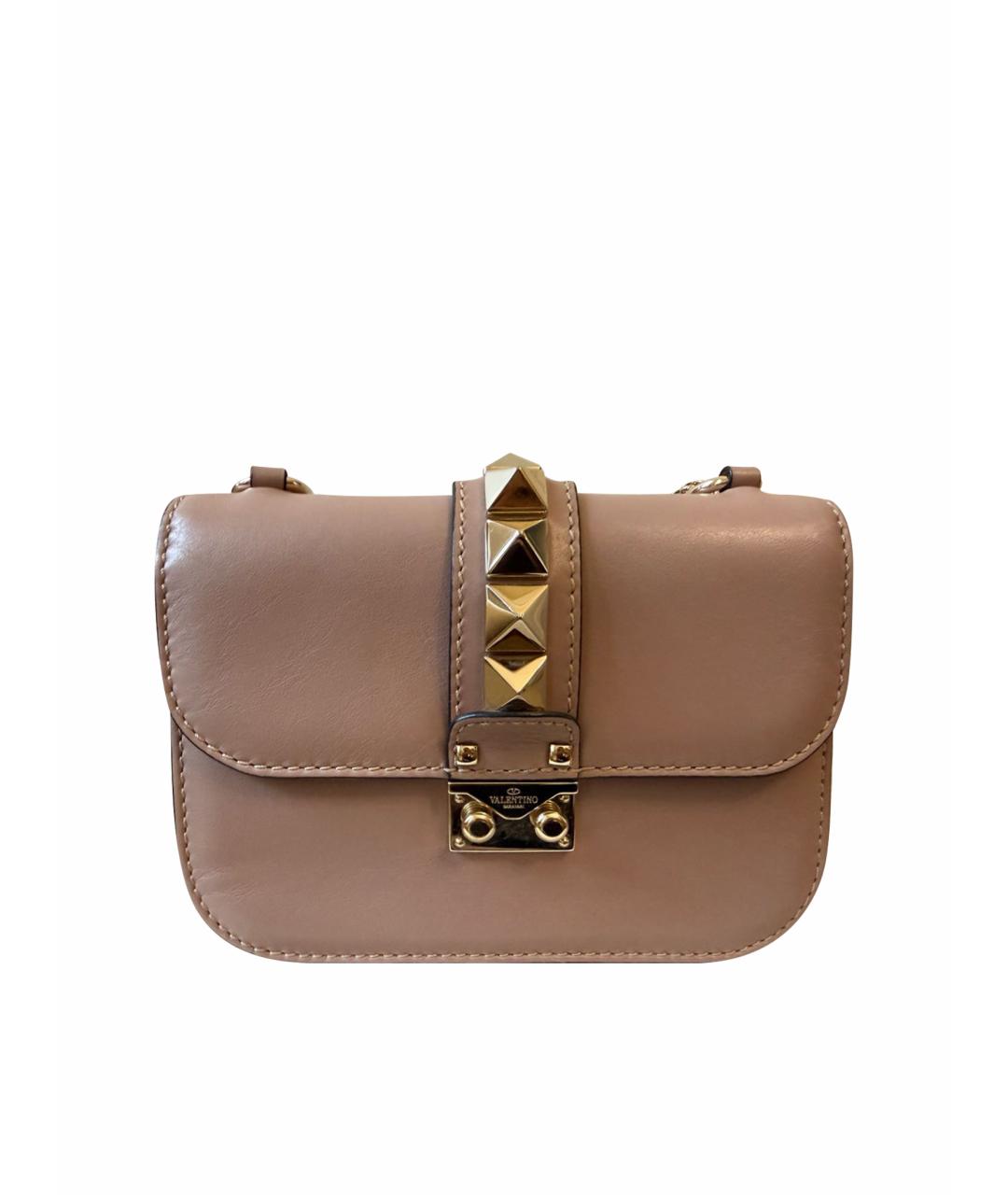 VALENTINO Розовая кожаная сумка через плечо, фото 1