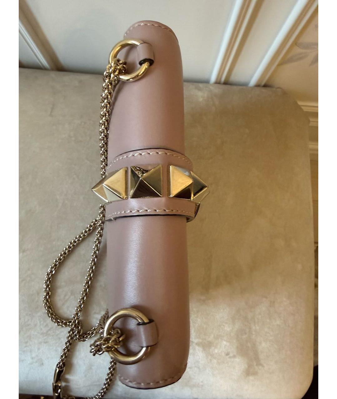 VALENTINO Розовая кожаная сумка через плечо, фото 8