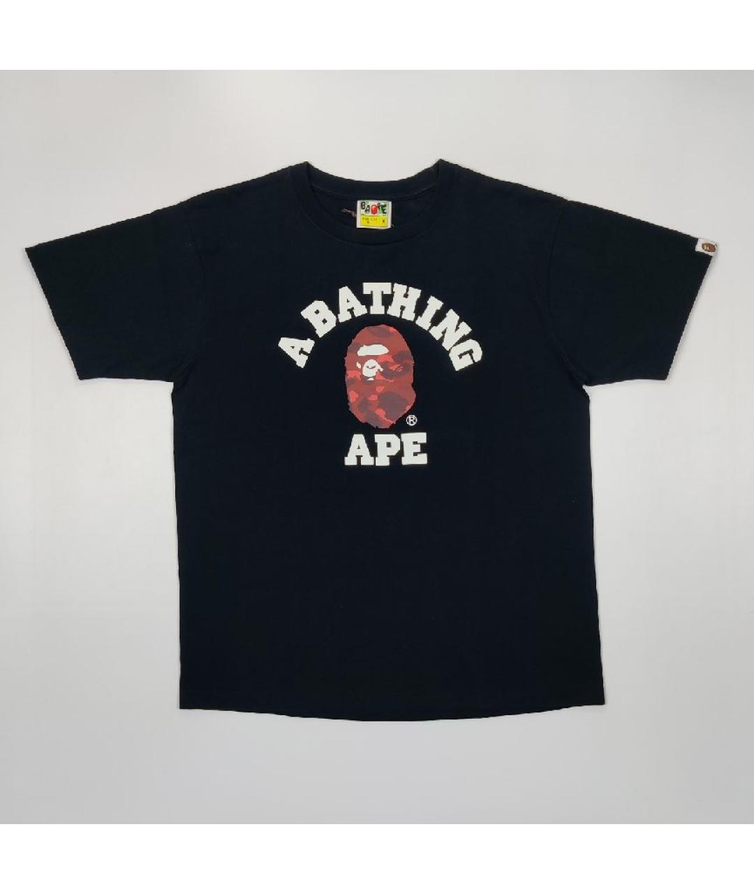 A BATHING APE Черная хлопковая футболка, фото 2