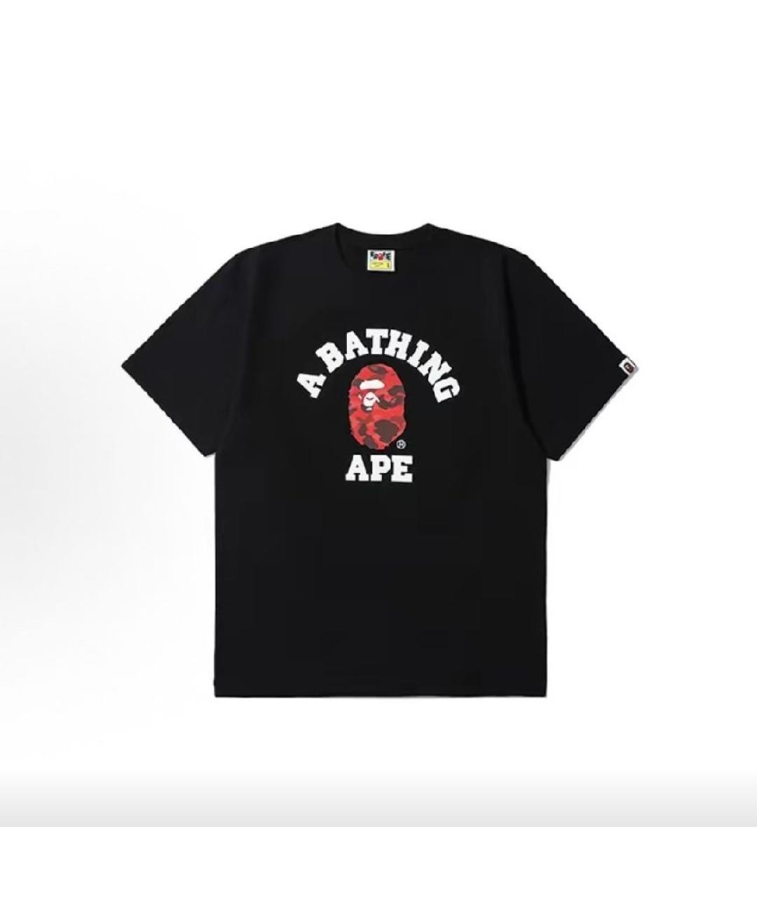 A BATHING APE Черная хлопковая футболка, фото 8