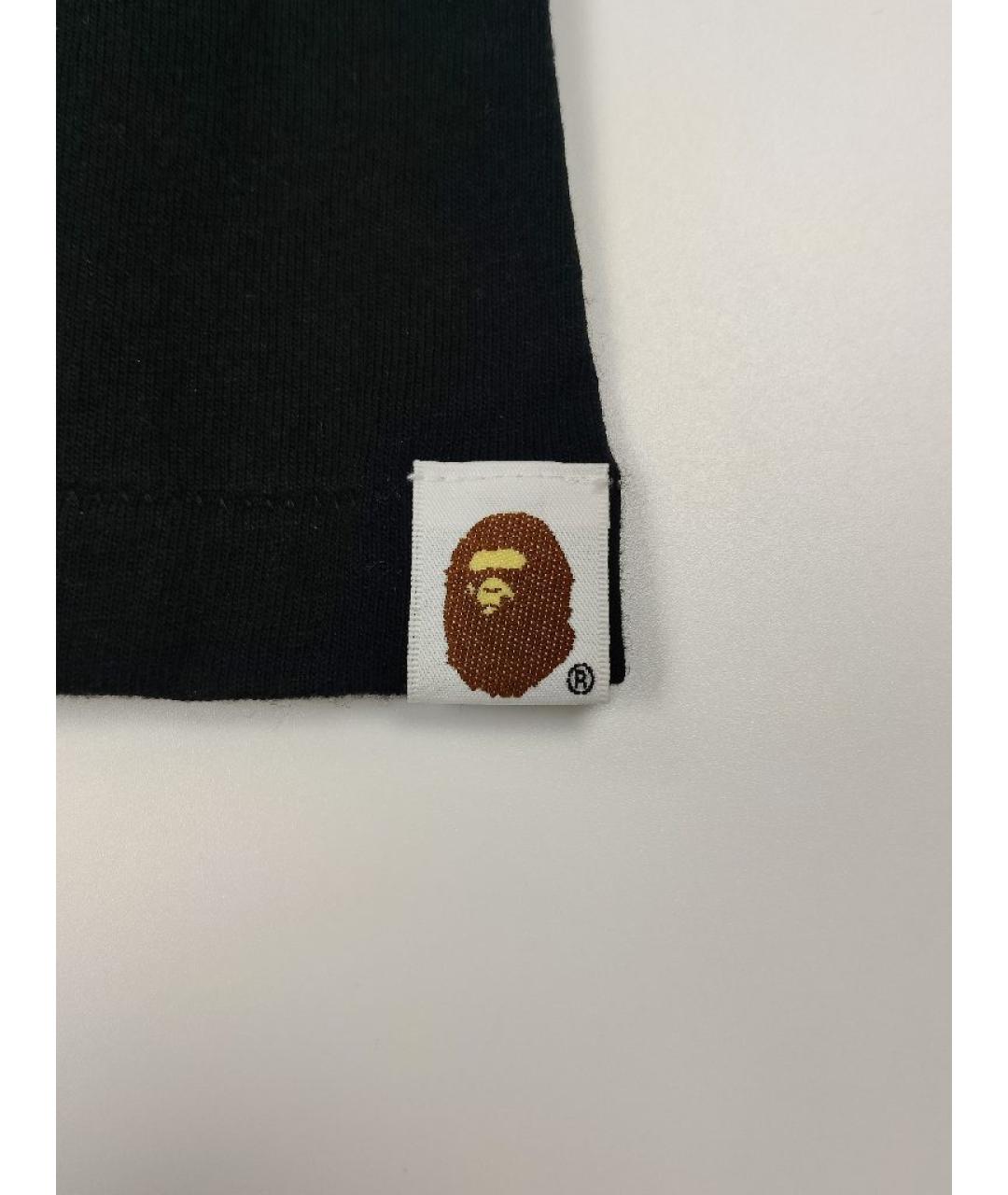 A BATHING APE Черная хлопковая футболка, фото 7